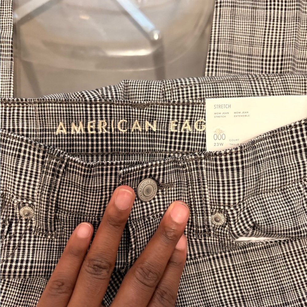 American Eagle Outfitters Plaid High Rise Women Jeans - Picture 4 of 5